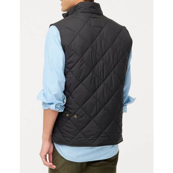 J.Crew Walker Quilted Black Zip Up Hunting Vest Hiking Old Money Outdoors XS - Picture 2 of 9